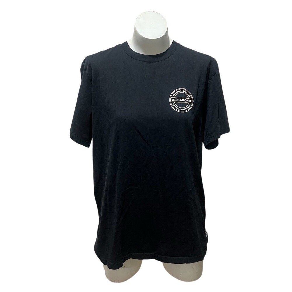 Billabong T-Shirt Mens Size L Black Graphic Print Short Sleeve Crew Neck